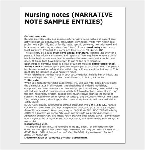 how to write nursing notes