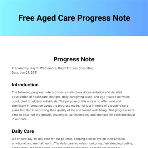 how to write nursing progress notes in aged care
