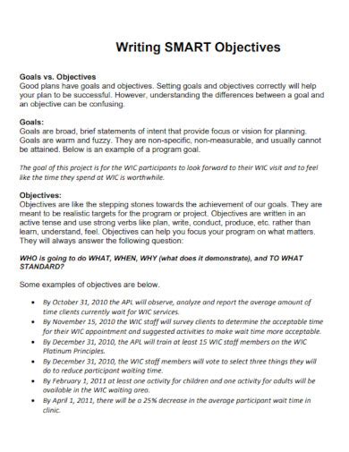 how to write objectives for a project sample