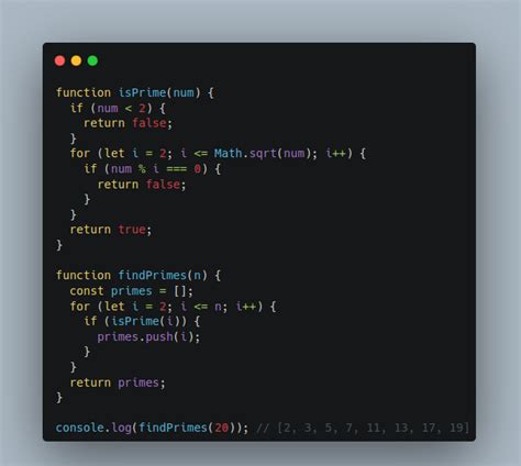 how to write prime number program in javascript
