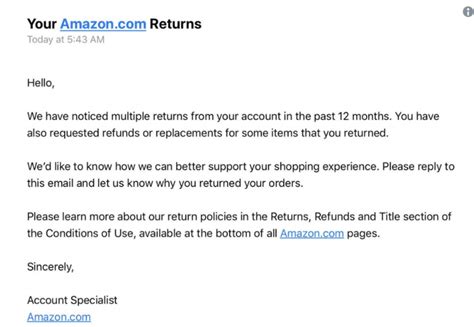 how to write product return email