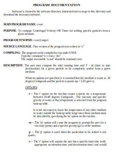 how to write program documentation