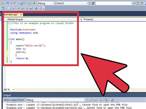 how to write program in visual studio