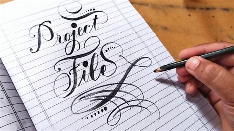 how to write project file in cursive writing
