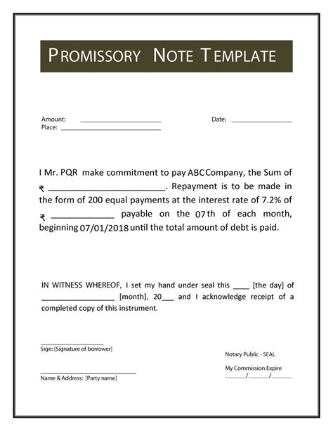 how to write promissory note