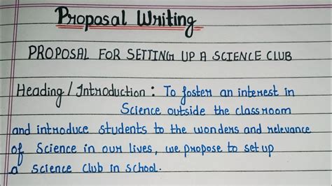how to write proposal writing isc class 11