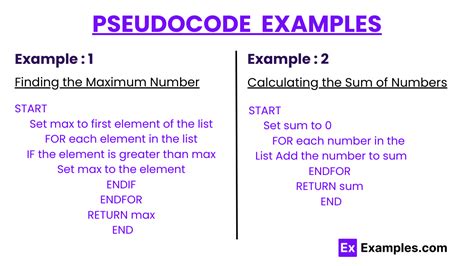 how to write pseudocode examples