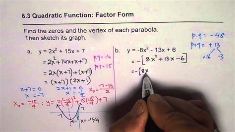 how to write quadratic equation in factored form