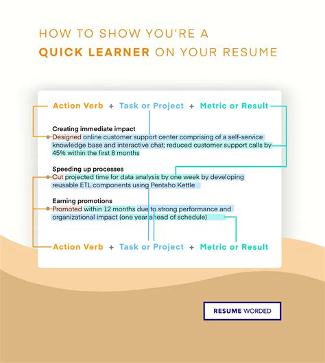 how to write quick learner in resume