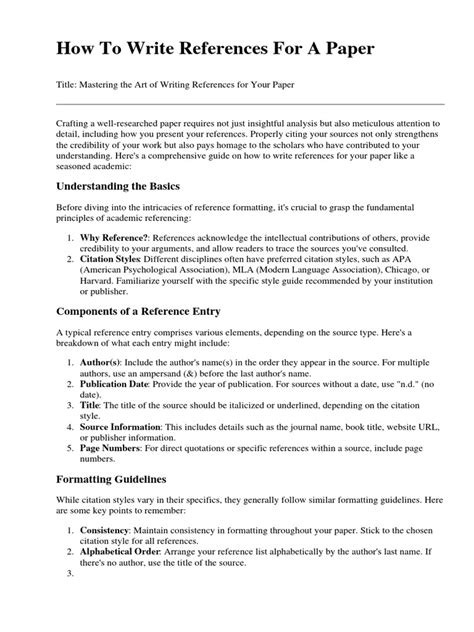 how to write references pdf