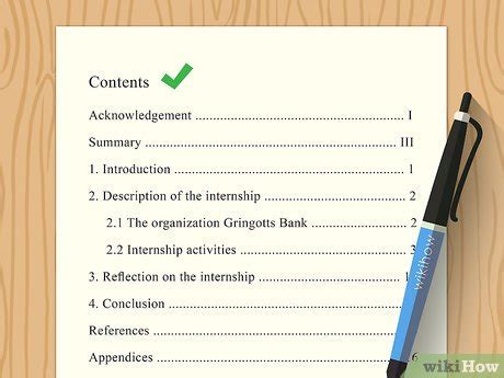 how to write report after internship