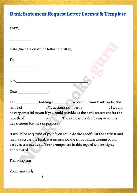 how to write request for statement of account