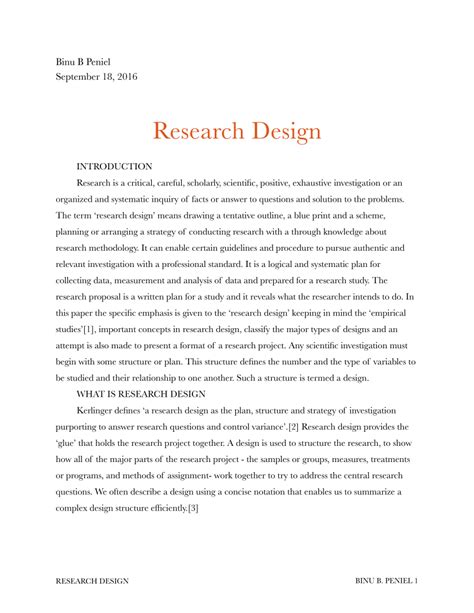 how to write research design in thesis