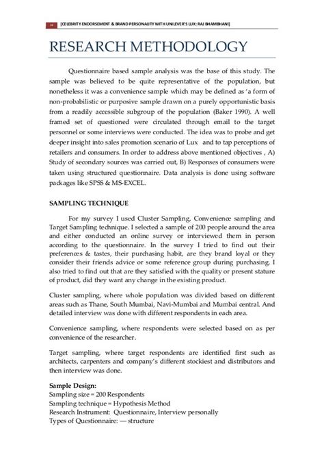 how to write research methodology in project report