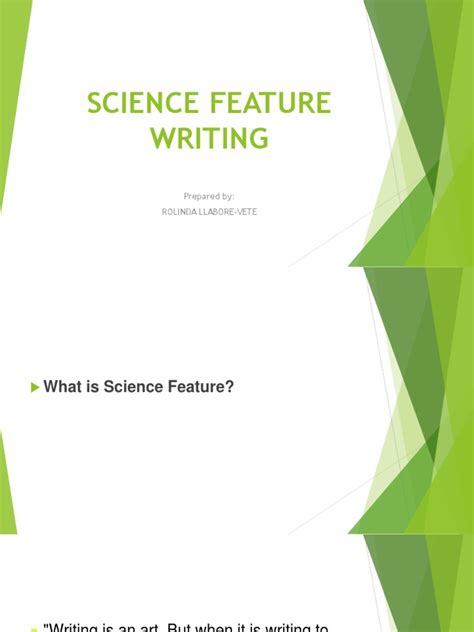 how to write science feature writing in journalism