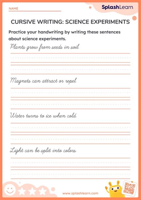 how to write science project in cursive writing