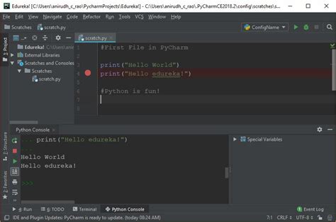 how to write simple python program in pycharm