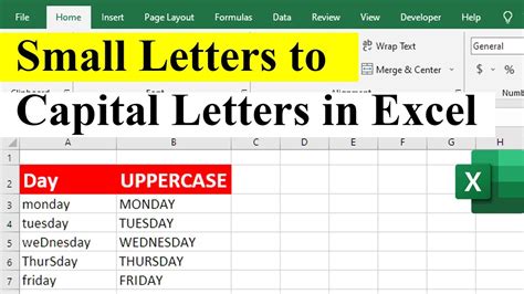 how to write small letter in excel