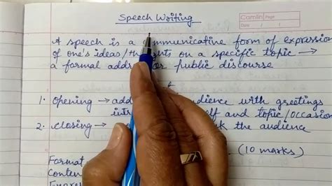 how to write speech writing in english class 8