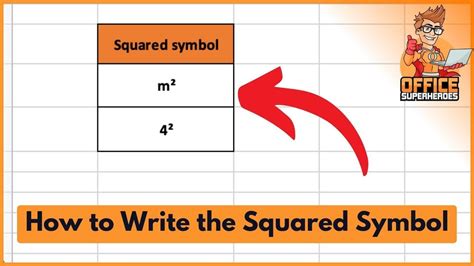 how to write square meter symbol in excel