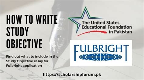 how to write study objectives for fulbright scholarship