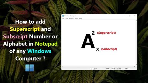 how to write subscript in notepad
