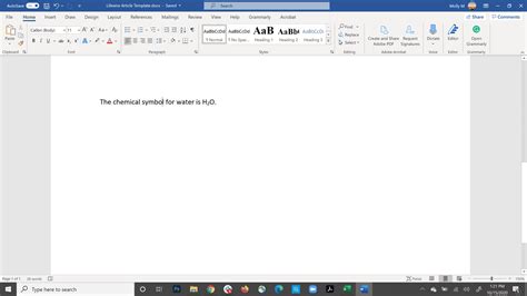 how to write subscript in word mac