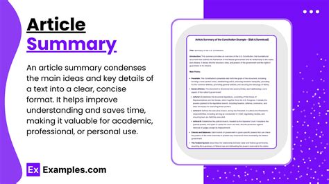 how to write summary for an article