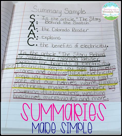 how to write summary in english class 10