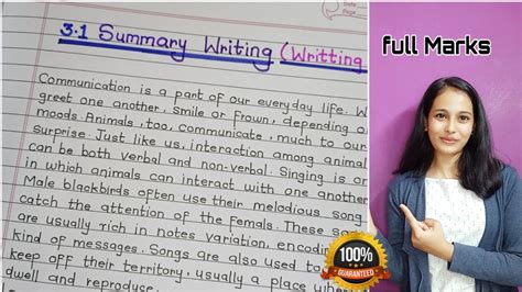 how to write summary in english class 12