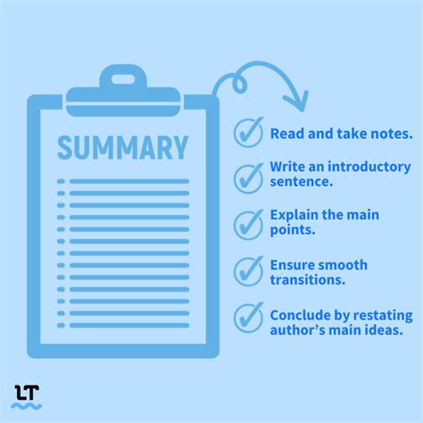 how to write summary steps
