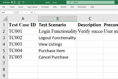 how to write test cases in excel with examples