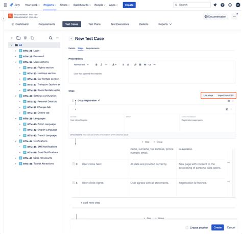 how to write test scenarios in jira