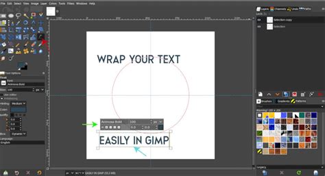 how to write text in gimp 2.10