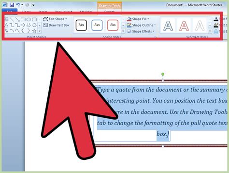 how to write text in rectangle in word
