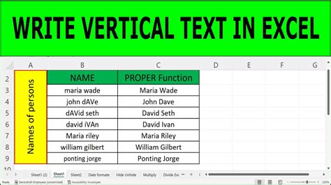 how to write text vertically in excel