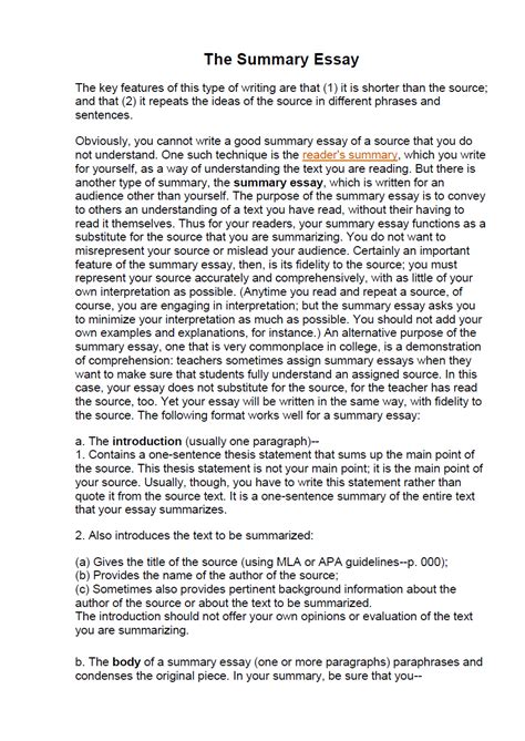 how to write thesis summary