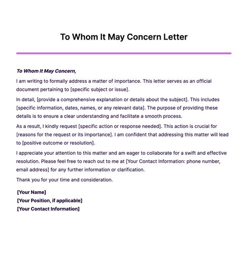 how to write to whomsoever it may concern