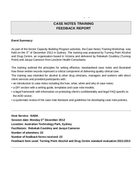 how to write training feedback sample