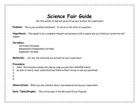 how to write up a science fair project