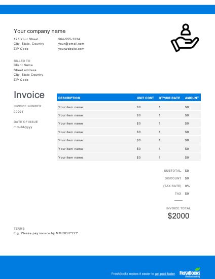 how to write up an invoice for services