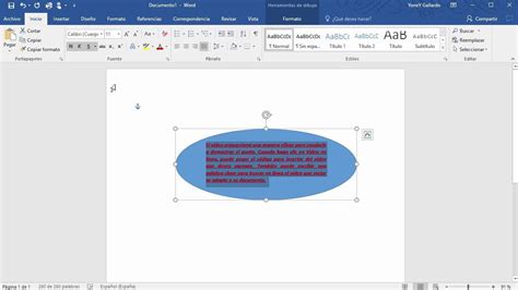how to write within a shape in word