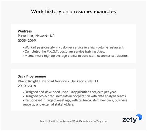 how to write work experience in cv examples