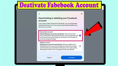 how to.deactivate facebook through web browser