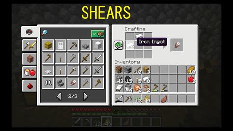 how to.make shears in minecraft java