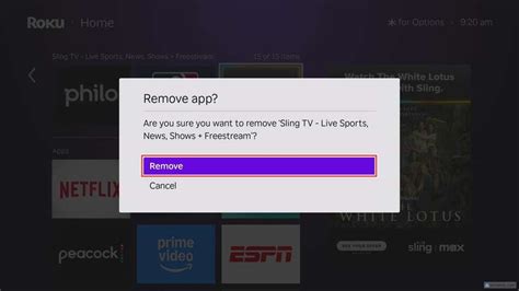 how.to remove apps from.my roku screen