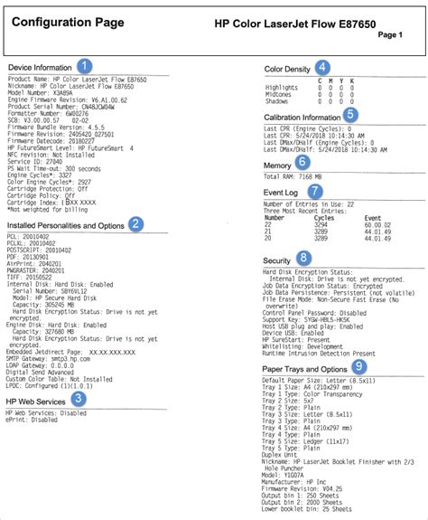 hp laserjet m611 print configuration page