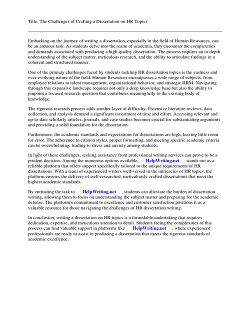 hr dissertation topics pdf