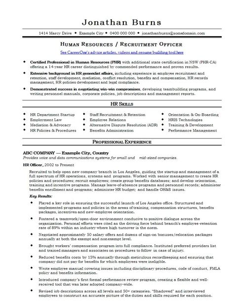 Hr Resume Templates
