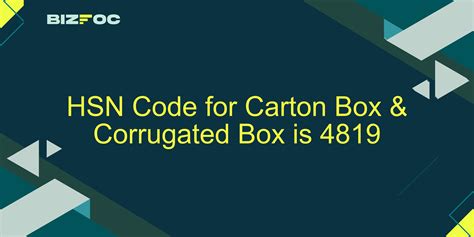 hsn code for carton box